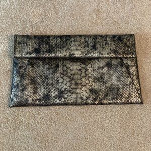 Metallic Gold Rollover Clutch